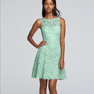 David’s Bridal all over lace bridesmaid dress